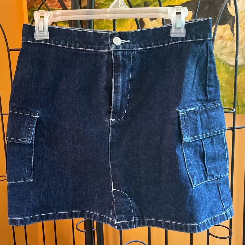 Vintage Jordache Jeans Mini Skirt Dark Wash Size 5/6